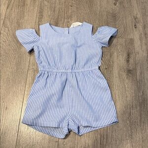 H&M Light Blue and White Striped Outfit sz 1.5-2 Y like new